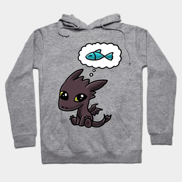 Toothless Wants Fish Hoodie by mayying